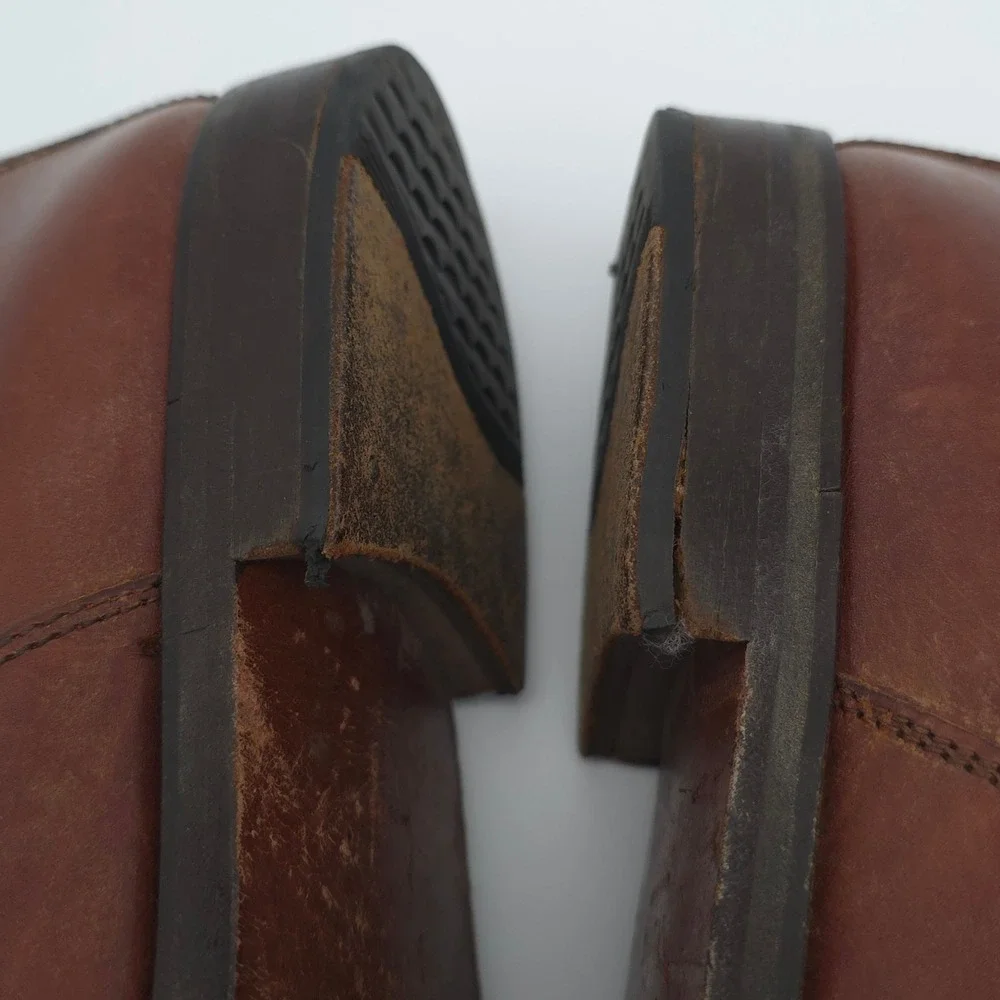 Johnston & Murphy Chukka Boots Mens 9.5 Leather Brown Cap Toe Made in Italy Work